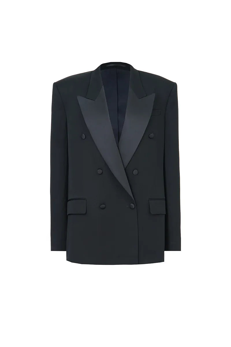 Oversized Tailored Tuxedo Jacket