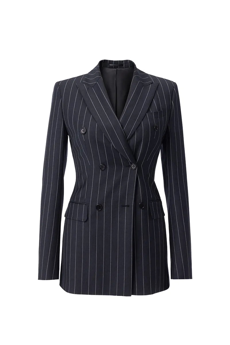 Double Breasted Pin Stripe Blazer