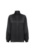Silk Long Sleeve Blouse with Wrap Neck