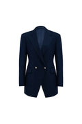 2 BUTTON RAW SILK NAVY BLAZER