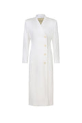 Vintage shawl-collar, wrap-front long coat